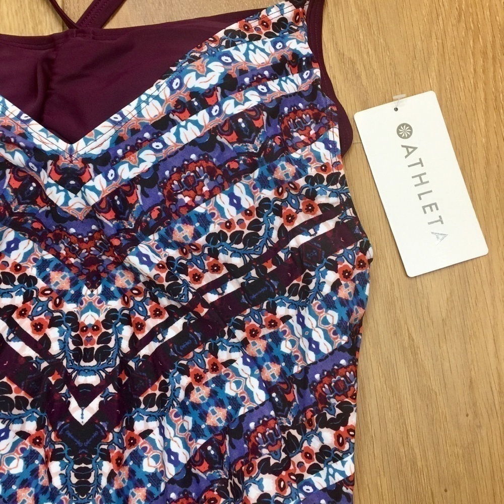 Athleta Marrakesh Side Scrunch Tankini Swim Top - Picture 7 of 11